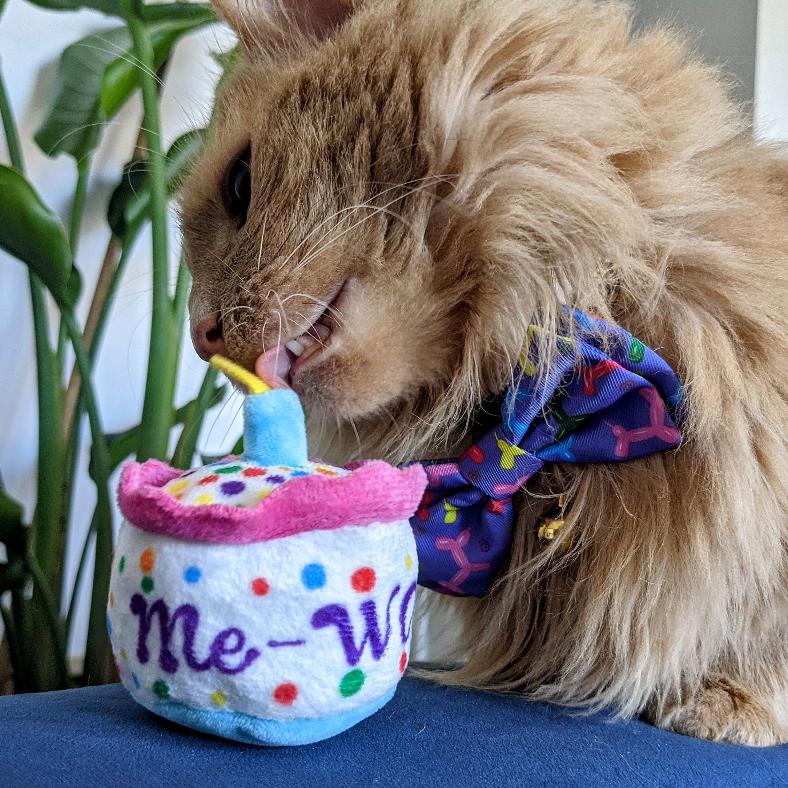 Huxley & Kent Plush Cat Toy - Mewow Cake - Birthday Strong Catnip Filled - Plush Interactive Kitten And Cat Toy With Catnip And